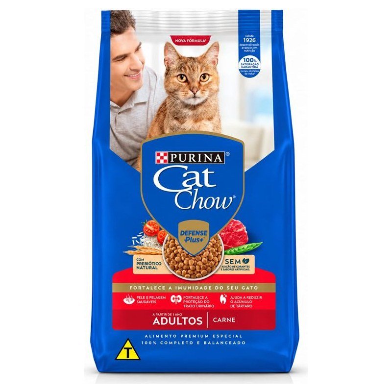 CAT CHOW DEFENSE PLUS ADULTOS CARNE 10KG