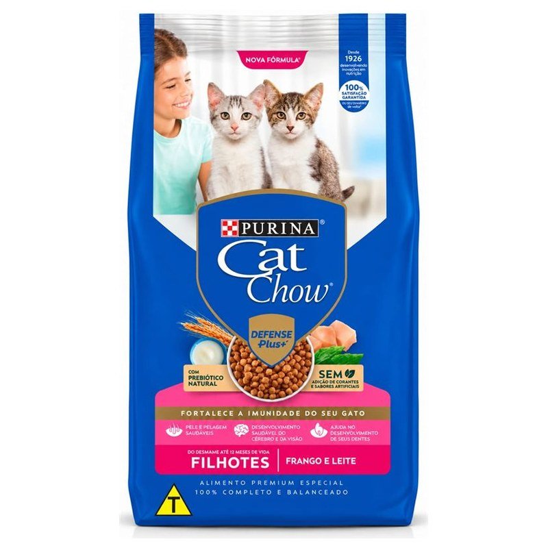 CAT CHOW DEFENSE PLUS FILHOTES FRANGO E LEITE 10KG