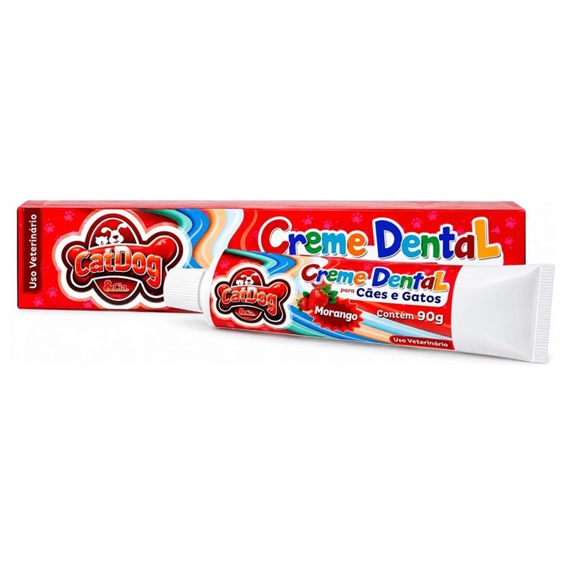 CATDOG & CIA. CREME DENTAL MORANGO 90G