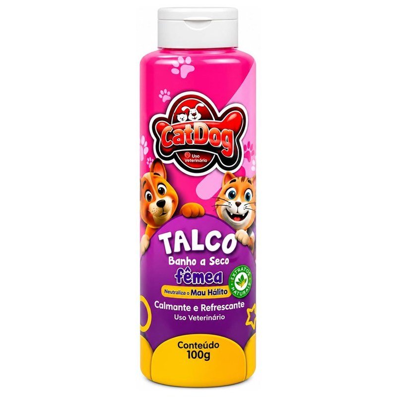 CATDOG & CIA. TALCO BANHO A SECO F&Ecirc;MEA 100G