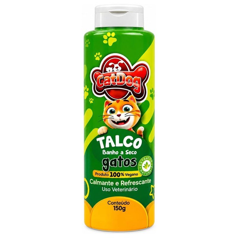 CATDOG & CIA. TALCO BANHO A SECO GATOS 100G