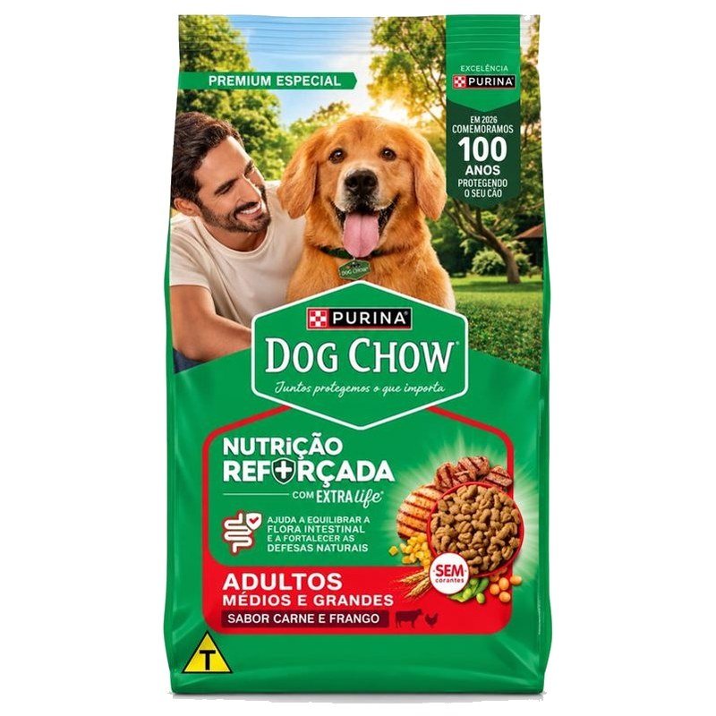 DOG CHOW NUTRIÇÃO REFORÇADA MÉDIOS E GRANDES 15KG