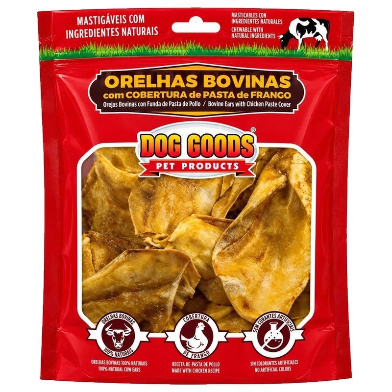 DOG GOODS ORELHAS BOVINAS PASTA DE FRANGO 4 UND