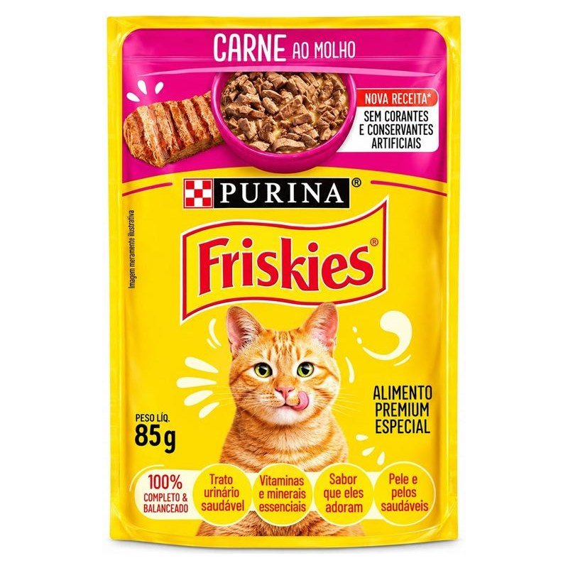 FRISKIES SACH&Ecirc; CARNE AO MOLHO 85G