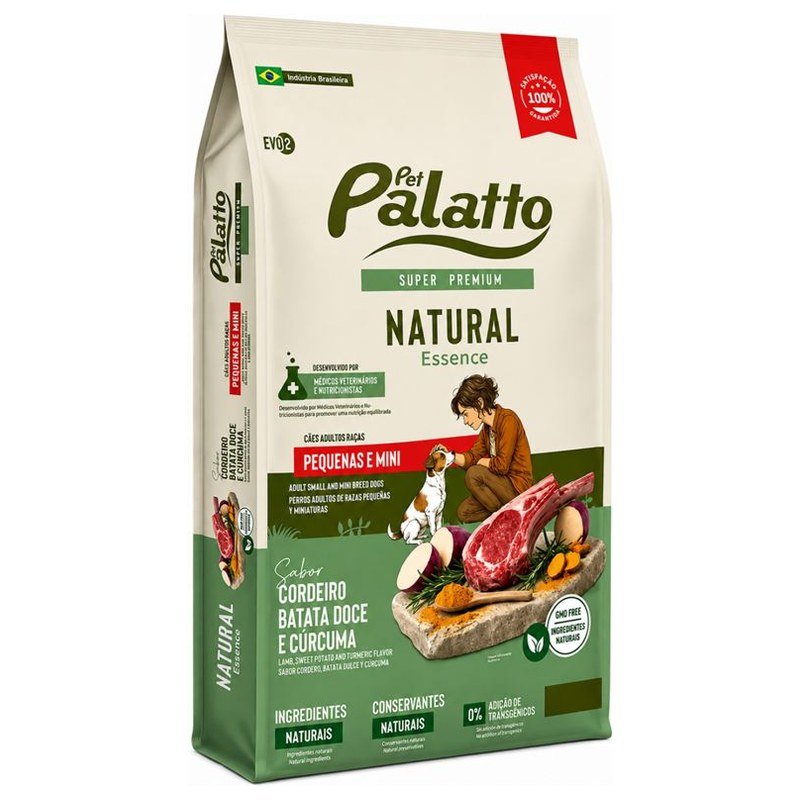 PALATTO NATURAL ESSENCE ADULTO RAÇAS PEQUENAS SEM TRANSGÊNICO 3KG