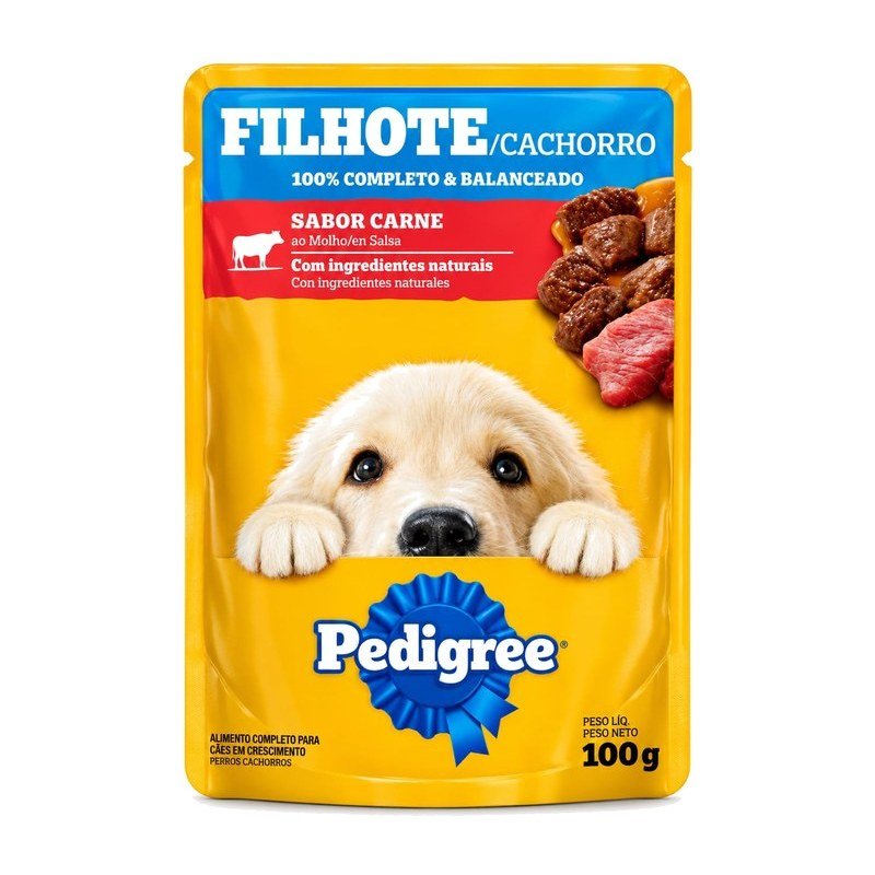 PEDIGREE SACH&Ecirc; FILHOTE CARNE 100G