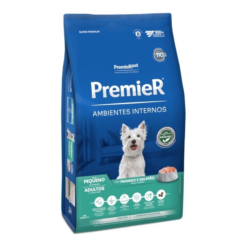 PREMIER AMBIENTES INTERNOS ADULTO PEQUENO FRANGO E SALMÃO 1KG