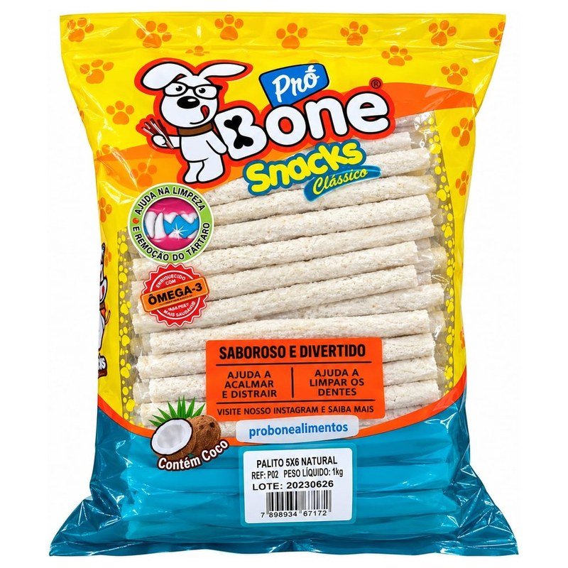 PRÓ BONE SNACKS PALITO 5X6 NATURAL 1KG
