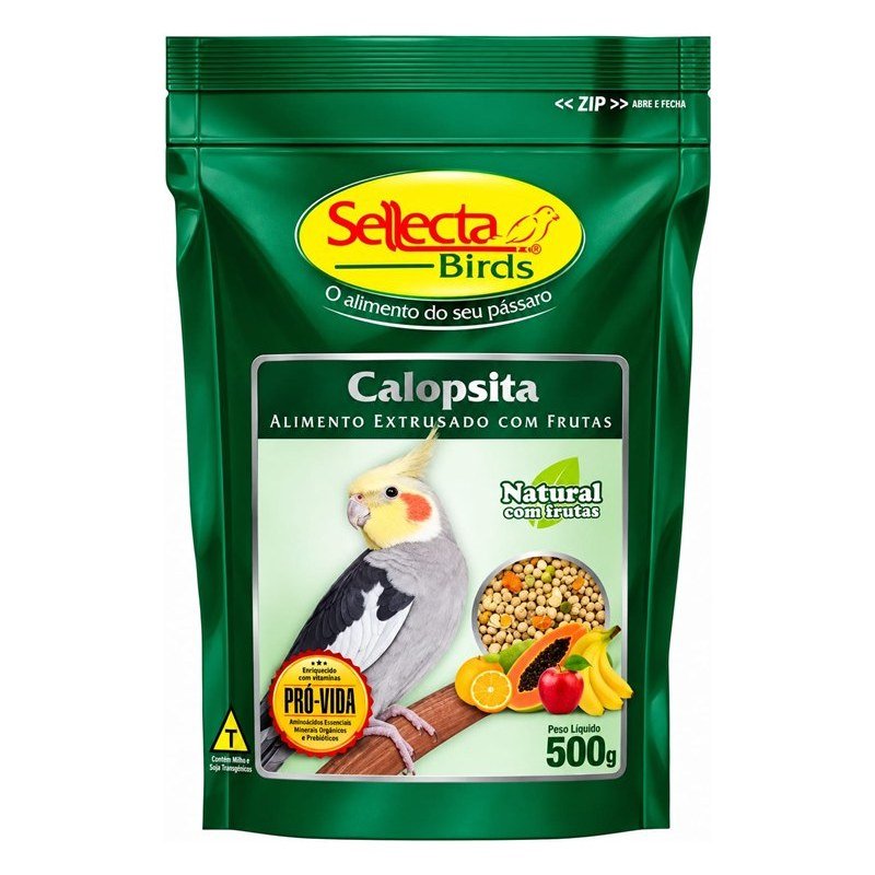 SELECTA BIRDS CALOPSITA EXTRUSADO COM FRUTAS 500G