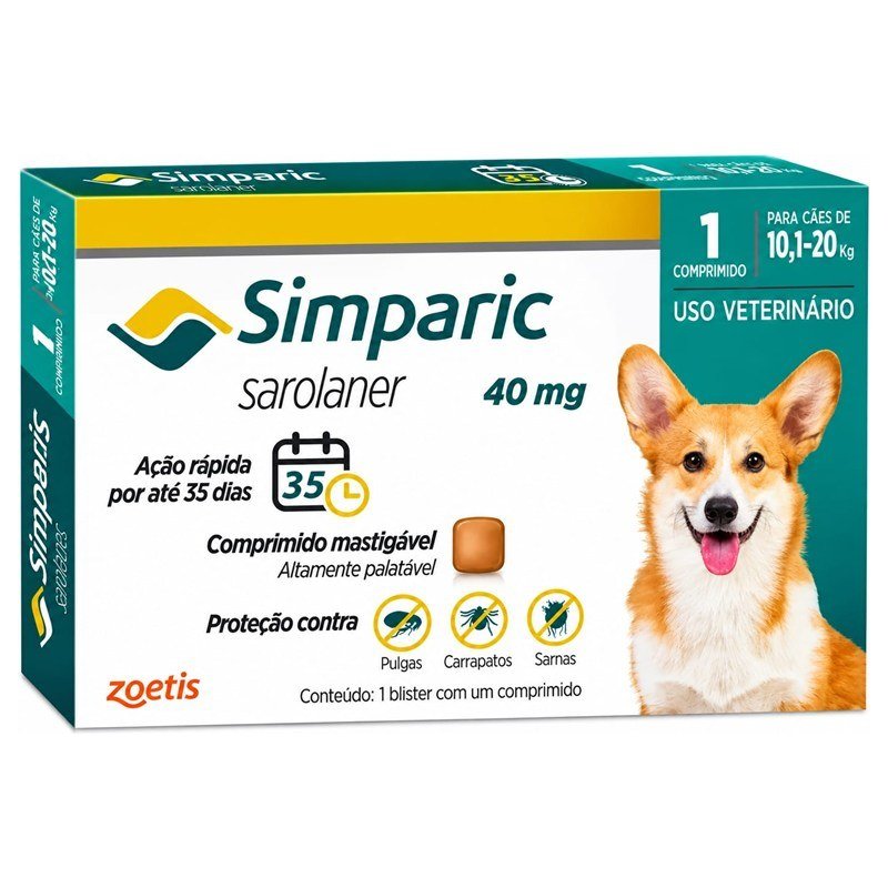 SIMPARIC SAROLANER 40MG C&Atilde;ES 10,1 A 20KG