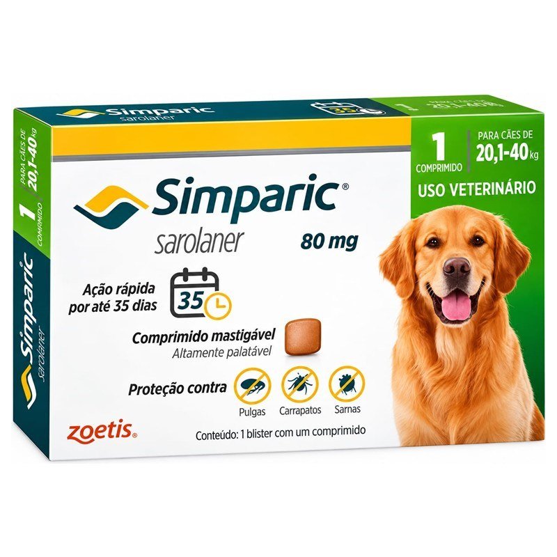 SIMPARIC SAROLANER 80MG C&Atilde;ES 20,1 A 40KG