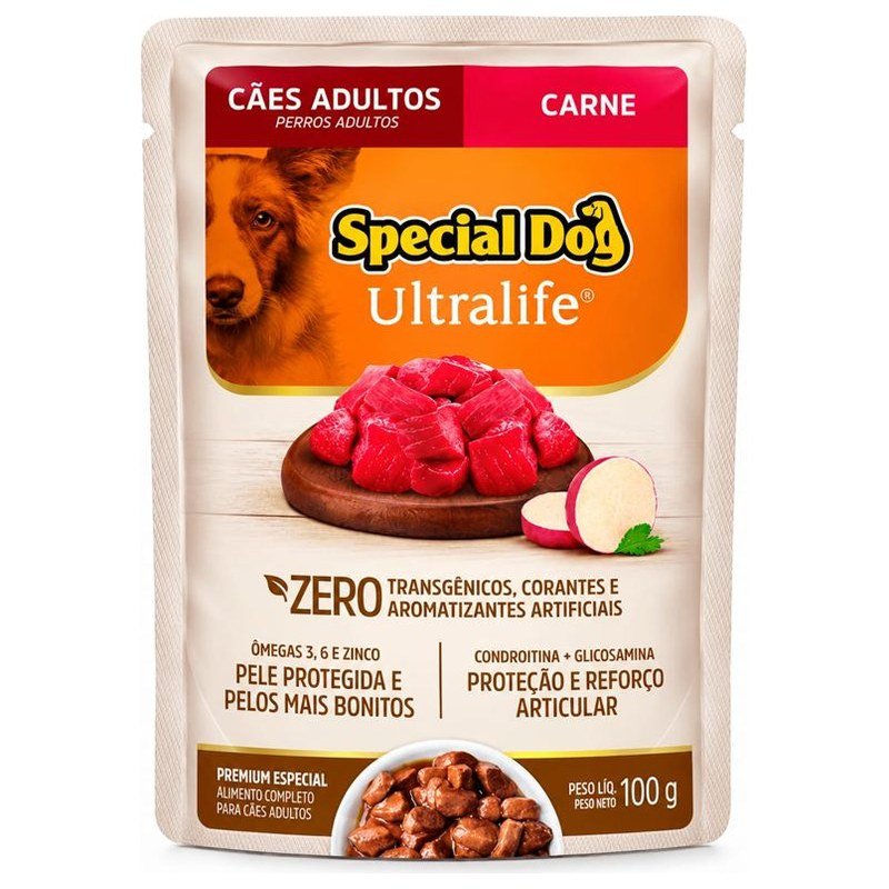 SPECIAL DOG ULTRALIFE SACH&Ecirc; ADULTOS CARNE 100G