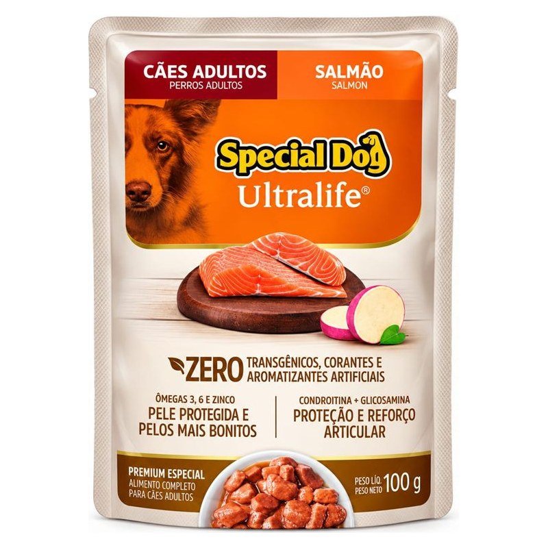 SPECIAL DOG ULTRALIFE SACH&Ecirc; ADULTOS SALM&Atilde;O 100G