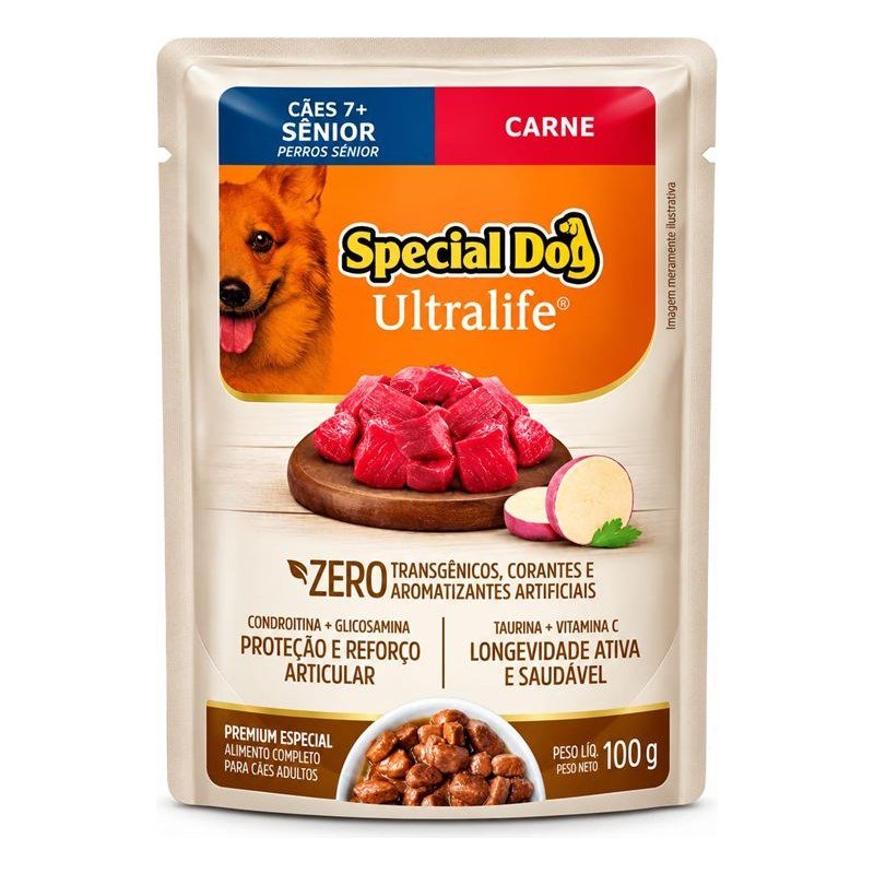 SPECIAL DOG ULTRALIFE SACH&Ecirc; S&Ecirc;NIOR 7+ CARNE 100G