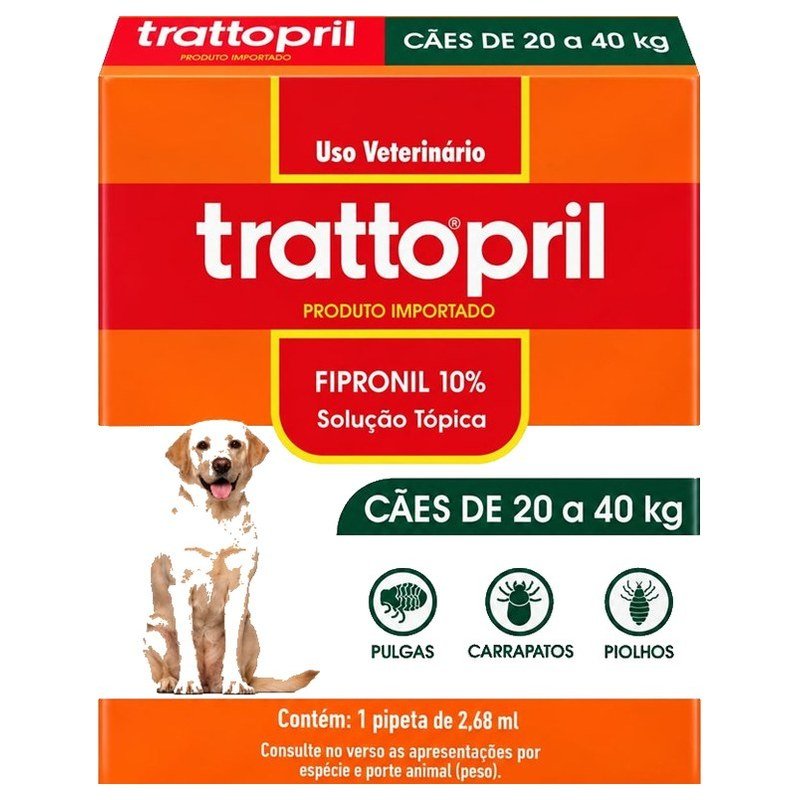 TRATTOPRIL FIPRONIL PIPETA C&Atilde;ES 20 A 40KG