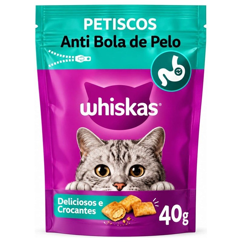 WHISKAS PETISCOS ANTI BOLA DE PELO 40G