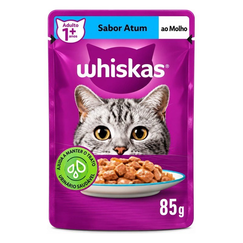 WHISKAS SACH&Ecirc; ADULTO ATUM AO MOLHO 85G